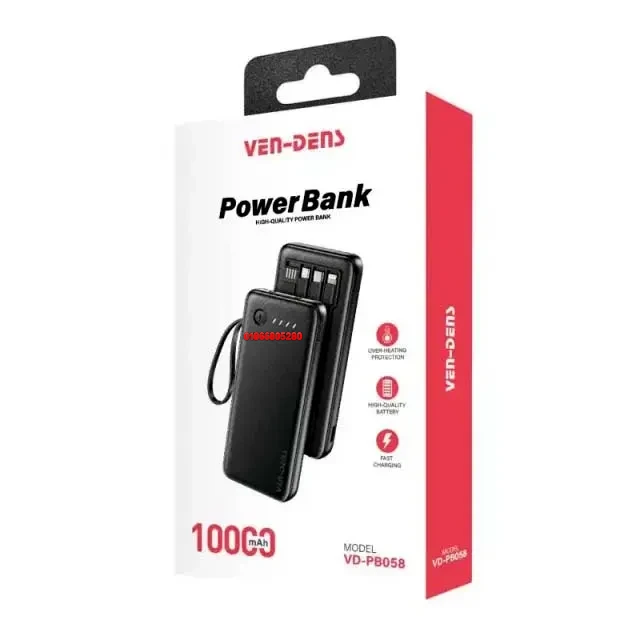 VEN-DENS 10000mAh Fast Charging Power Bank (Model VD-PB062)
