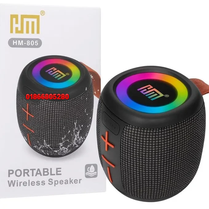 HM-805 Portable Bluetooth Speaker with RGB lights.